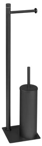 Gedy - Стояща четка за тоалетна с държач за тоалетна хартия TRILLY, матово черна