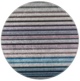 Синьо-сив миещ се кръгъл килим ø 80 cm - Vitaus