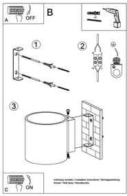 Сива стенна лампа Roda - Sollux