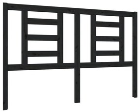 818824 vidaXL Горна табла за легло, черна, 146x4x100 см, бор масив