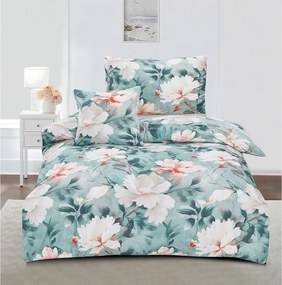 Тюркоазено единично спално бельо от микросатен 3 части 140x200 cm Selma – My House