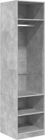 800238 vidaXL Гардероб, бетоново сив, 50x50x200 см, инженерно дърво