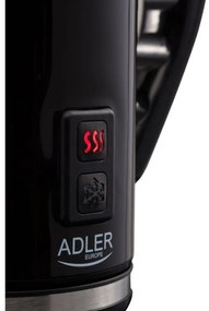 Уред за разпенване на мляко Adler AD 4478, 500W, 240 мл, Незалепващо покритие, STRIX защита, Черна стомана