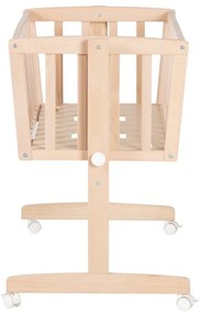 Люлка 40x90 cm от масивен бук на колелца/с балдахин в естествен цвят Adam and Owl – Roba