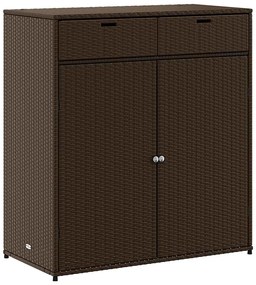 365564 vidaXL Градински шкаф за съхранение, кафяв, 105x55x113 см, полиратан