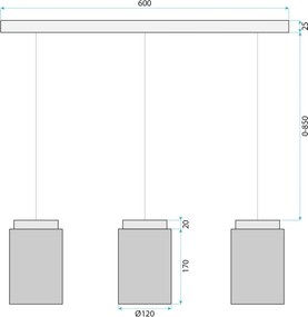 Пендел  APP1812-3CP Frosted Grey