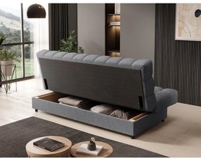 Сив шенилов сгъваем/с място за съхранение диван 197 cm Clareta – ELTAP