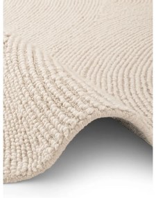 Ръчно изработен вълнен кръгъл килим в светло естествен цвят ø 150 cm Eleni Natural White – Hanse Home