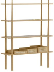 Модулна система от рафтове в дъбов декор в естествен цвят 110x148 cm Stories - UMAGE