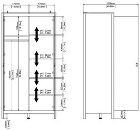 Черен гардероб 102x199 cm Madrid – Tvilum