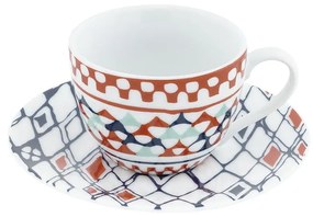 Комплект от 6 порцеланови чаши с чинийки Goji - Villa Altachiara