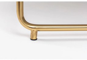 Кръгла масичка за кафе с мраморен плот в бял и златист цвят ø 70 cm Timpa – White Label