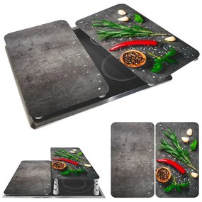 Капаци за печка в комплект от 2 броя от закалено стъкло 52x30 cm Rosemary - Maximex