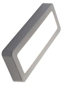 Модерна правоъгълна външна стенна лампа сива с LED - Prim