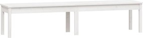 824019 vidaXL 2-местна градинска пейка, бяла, 203,5x44x45 см, бор масив