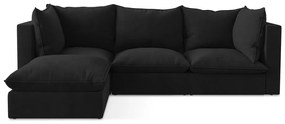 Черен ъглов диван (ляв ъгъл) Manao – Makamii