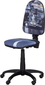 Детски стол Carmen Prestige болид, До 120 кг, Заключване на облегалката във всяка позиция, Коригиране на дълбочина на седалката, Сив/син