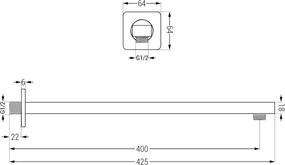 Mexen Uno DR45 вграден душ комплект, черен - 71435DR45-70