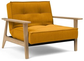 Оранжев сгъваем фотьойл с дървени подлакътници Splitback - Innovation