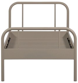 Бежово метално единично легло с включена подматрачна рамка 90x200 cm Mata – WOOOD
