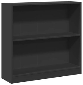 800892 vidaXL Етажерка за книги, черна, 80x24x75 см, инженерно дърво