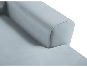 Светлосин кадифен разтегателен ъглов диван с място за съхранение (десен ъгъл) Kyoto – Cosmopolitan Design