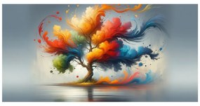 Картина на платно – Фантастично дърво на живота в цветове
