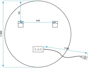 Огледало LED BLUETOOTH FFJ 80cm