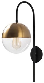 Черна и златисто стенна лампа ø 20 cm Bastos – Opviq lights