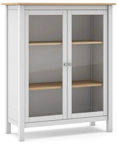 Витрина от бяла/естествена борова дървесина 90x110 cm Misti - Marckeric