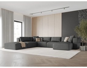 Тъмносив ъглов U-образен диван, ляв ъгъл Esther – Milo Casa