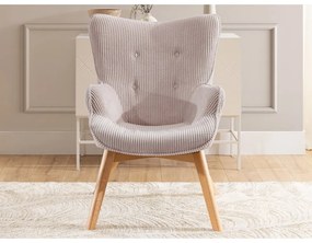 Светлорозово кресло от рипсено кадифе Niko – Ropez