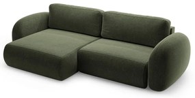 Зелен шенилов сгъваем/с място за съхранение ъглов диван Tonale – Cosmopolitan Design