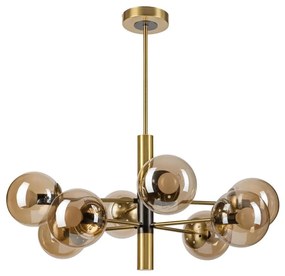 Висящ полилей ROLLO 8xE14/5W/230V златист/опушен бежов