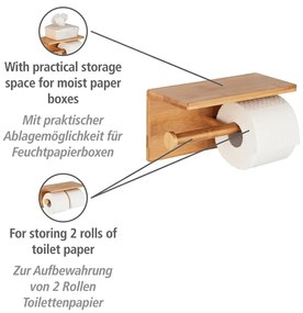Държач за тоалетна хартия от бамбук за монтиране на стена Duo Bambusa - Wenko