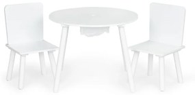 Кръгла детска маса с практично място за съхранение и столове