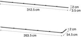 Модерна релсова система бяла 1-фазен 300cm - Iconic