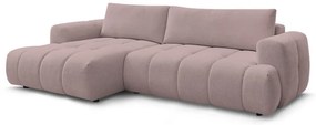 Розов сгъваем/с място за съхранение ъглов диван (ляв ъгъл) Fuji – Bobochic Paris