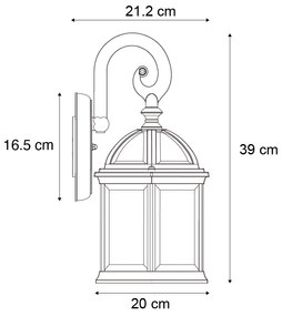 Класически външен стенен аплик антично зелен IP44 - Glasgow