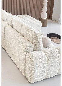 Кремав разтегателен модулен ъглов диван с място за съхранение (десен ъгъл) Lulu – Miuform
