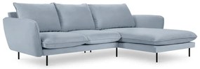 Ъглов диван от светлосиньо кадифе (десен ъгъл) Vienna - Cosmopolitan Design