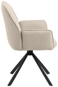 Бежови тапицирани трапезни столове в комплект с подлакътници 2 бр. Glenda – Actona