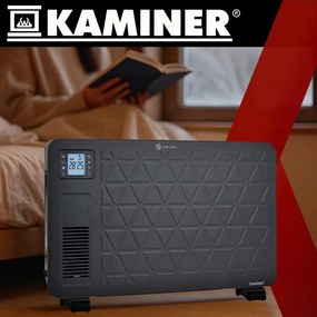 Електрически конвектор Kaminer Ziflo 2300W — С WiFi управление, термостат и дистанционно, черен