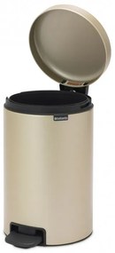 Кош за боклук с педал Brabantia NewIcon 1003201, 12 л, Плавно затваряне, Противоплъзгаща основа, Златен металик