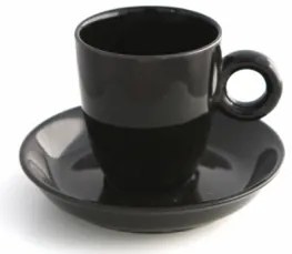 Порцеланова чаша с чинийка Черна DY0796 60ml.