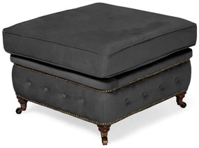 Табуретка Chesterfield в цвят сиво, 75х70х45 см