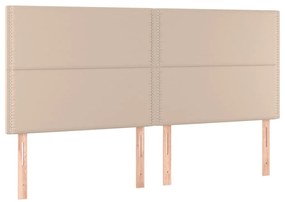 3116299 vidaXL Горни табли 4 бр капучино 90x5x78/88 см изкуствена кожа