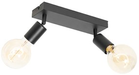 Модерен прожектор черен правоъгълен 2-светлина - Facil