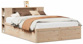 3323422 vidaXL Рамка за легло без матрак, 140x190 см, масивна чамова дървесина