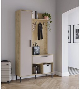 Кремаво-естествен комплект за коридор от декор от дъб 108x195x35 cm Heidy – Marckeric